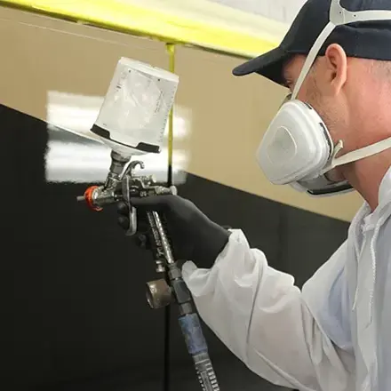 RV paint and fiberglass repair with professional finish