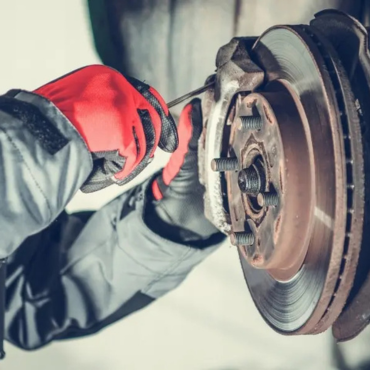 RV tire replacement and brake service at repair shop